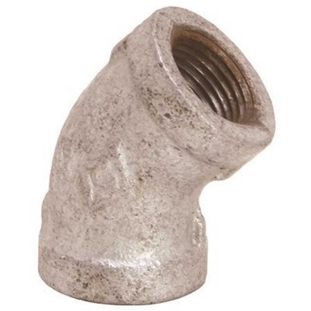PROPLUS 1/2 45-Degree Galvanized Malleable Elbow Silver 44050
